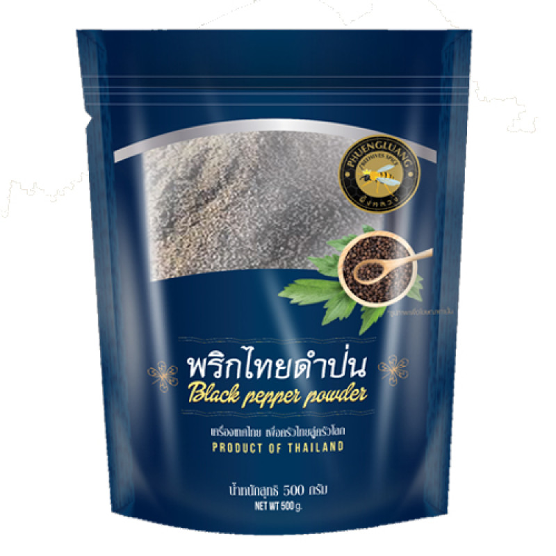 "Phuengluang" Black Pepper Powder (100 g.) - พริกไทยดำป่น "ผึ้งหลวง"