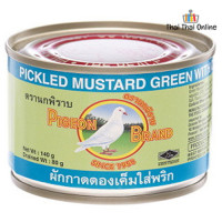 "PIGEON" Pickled Mustard Green with chili (80 g.) -  ผักกาดดอง "PIGEON" Pickled Mustard Green with chili (80 g.) -  ผักกาดดอง