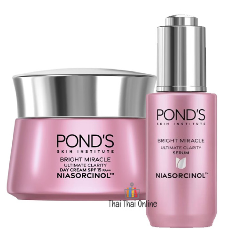 "POND's"Bright Miracle Ultimate Clarity  DAY CREAM 45 g. + SERUM 30 ml. (1 set) - พอนด์ส