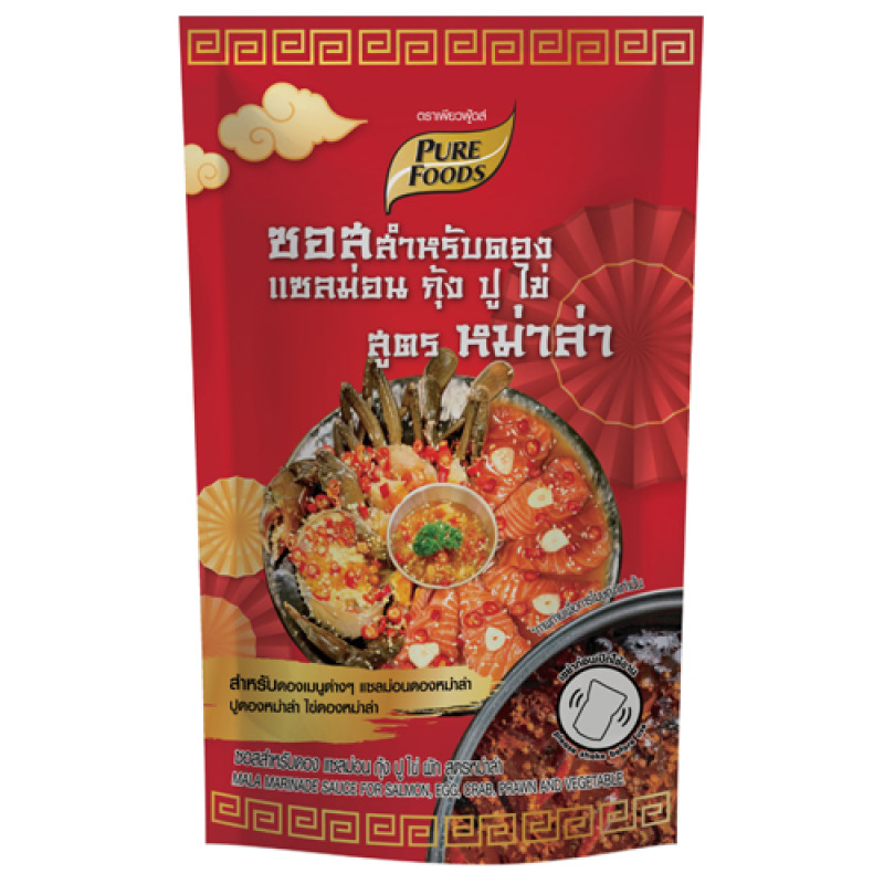 "PURE FOODS" Pickled Sauce for Salmon, Shrimp, Crab, Mala Formula (100 grams) - ซอสดองแซลม่อน