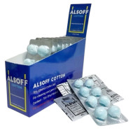 "ALSOFF" Ethanol Cotton Ball (1pack 8 cotton balls) -  "แอลซอฟฟ์" สำลีก้อนชุบแอลกอฮอล์ ล้างแผล 