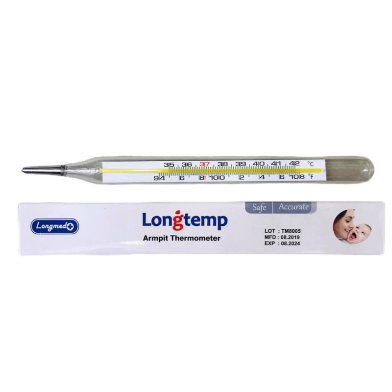  "Longtemp" Armpit Thermomrter (1 ea) -  "ลองเทม" ปรอทวัดไข้ 