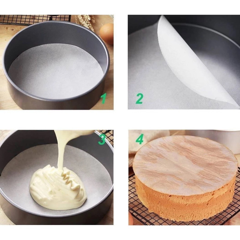 "N"BAKERY" Baking Paper Round  (50 pcs) 1/2P (6 inches) - กระดาษไขกลมรองอบ