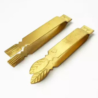 "BAKERY" Brass Tweezers (1 set 2 pcs) - แหนบช่อม่วง
