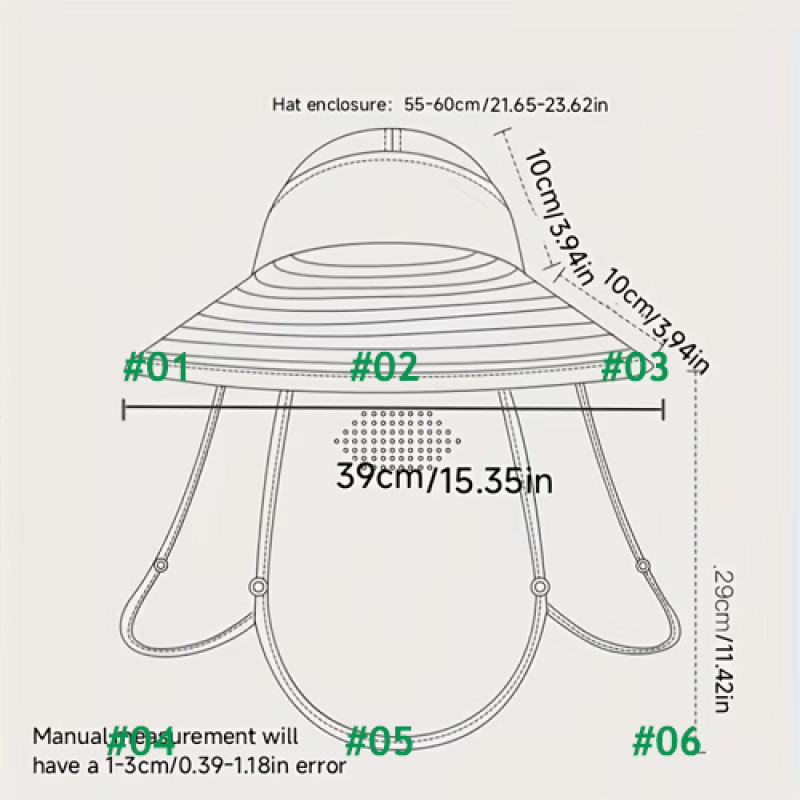 "NO BRAND"  Summer Sun Hat with a Large Brim (1 pc) - หมวก