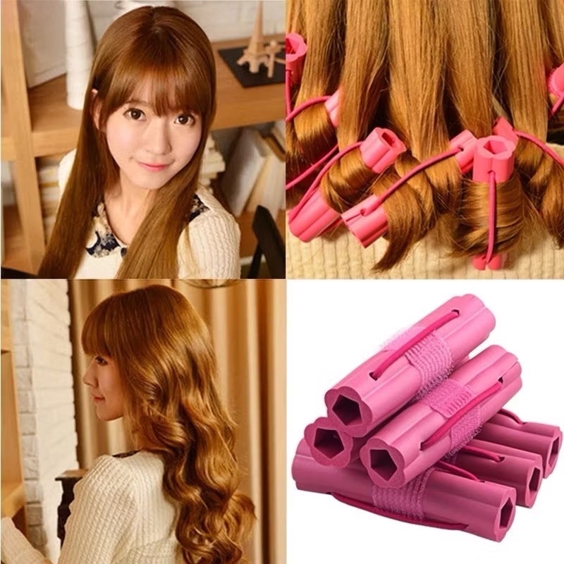 "No Brand" DIY Sponge Hair Curler Tools (6 pc) - โรลม้วนผมฟองน้ำ