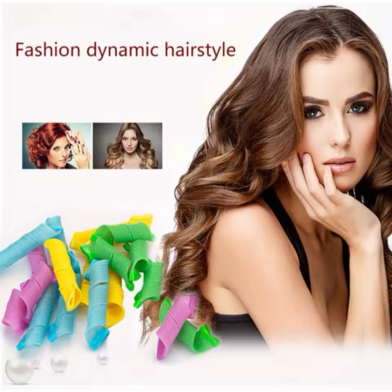 "NO BRAND" 50 cm Heatless Curlers (15 pc) - ม้วนผม