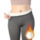 "NO BRAND" Cozy Fleece-Lined Thermal Leggings (Brown) -  เลกกิ้งกันหนาว ด้านในบุขนกำมะหยี่