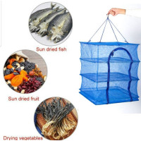 "KITCHEN" Collapsible Drying Rack BIG 45*45 cm, 3 stories (1 set) - ตาข่ายตากปลา 3 ชั้น