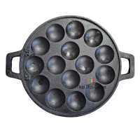 "BE CHEF" Khanom Krok Burned Iron Pan + Lid (15 holes) - ขนมครก "BE CHEF" Khanom Krok Burned Iron Pan + Lid (15 holes) - ขนมครก