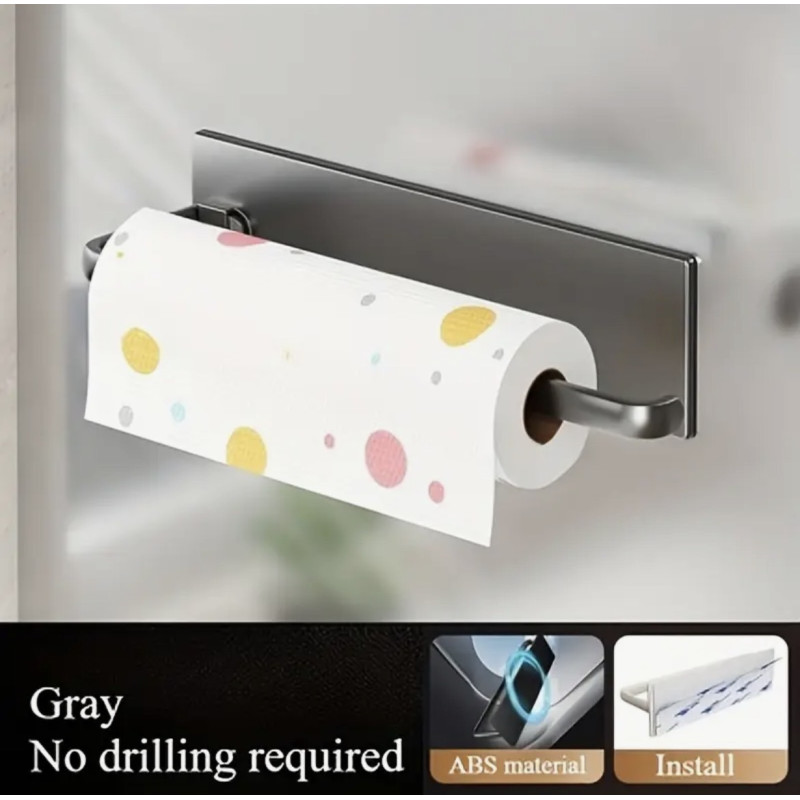 "NO BRAND" Kitchen Paper Towel Wall Mounted - Black (1 pc) - ที่แขวนทิชชู่ สำหรับห้องครัว 