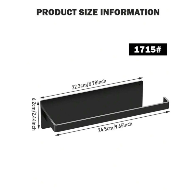 "NO BRAND" Kitchen Paper Towel Wall Mounted - Black (1 pc) - ที่แขวนทิชชู่ สำหรับห้องครัว 