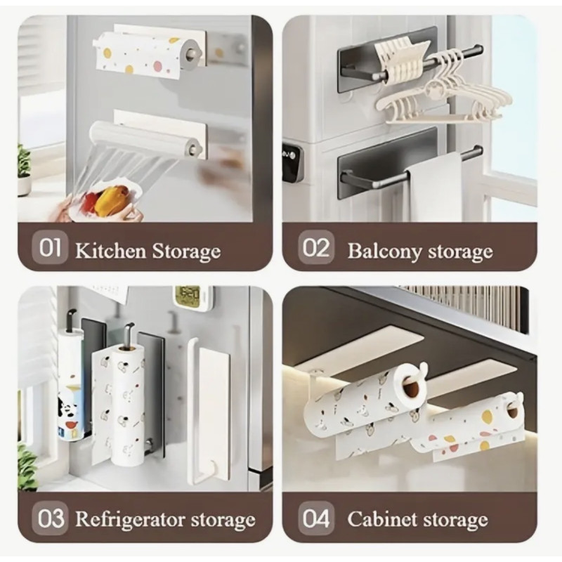 "NO BRAND" Kitchen Paper Towel Wall Mounted - Black (1 pc) - ที่แขวนทิชชู่ สำหรับห้องครัว 