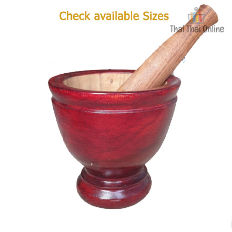 "KITCHEN" Wooden Mortar with Pestle (1set) - ครกไม้