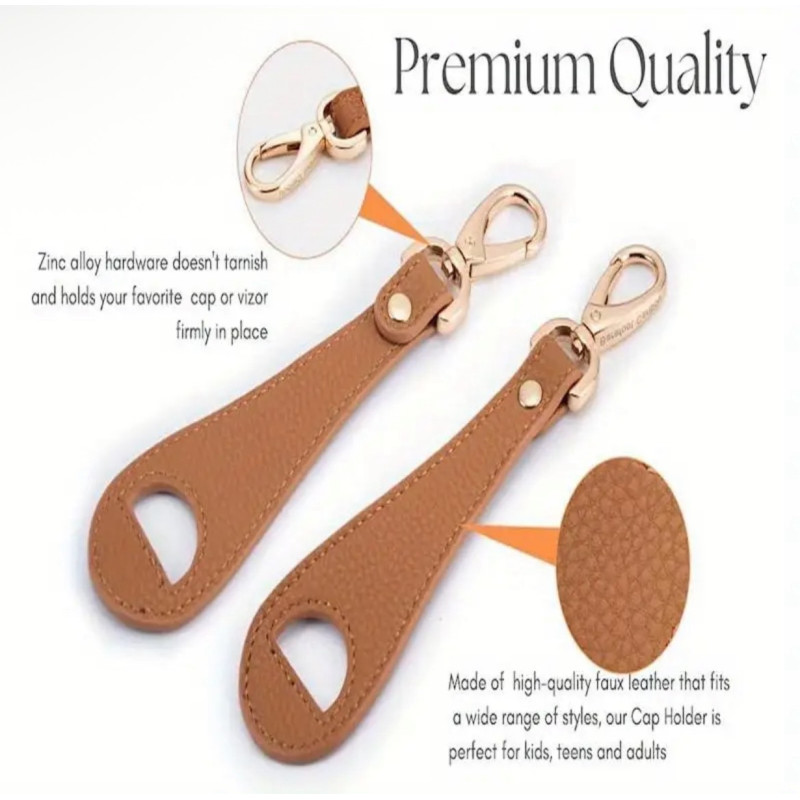 "NO BRAND" Travel Leather Hat Clip Suitable for Suitcases, Backpacks, School Bags (1 pc) - คลิปหนังหนีบกระเป๋า อเนกประสงค์ สำหรับนักเดินทาง