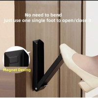 "NO BRAND" Stainless Steel Folding Door Stopper - Black (1 pc) - ที่คั่นประตู "NO BRAND" Stainless Steel Folding Door Stopper - Black (1 pc) - ที่คั่นประตู