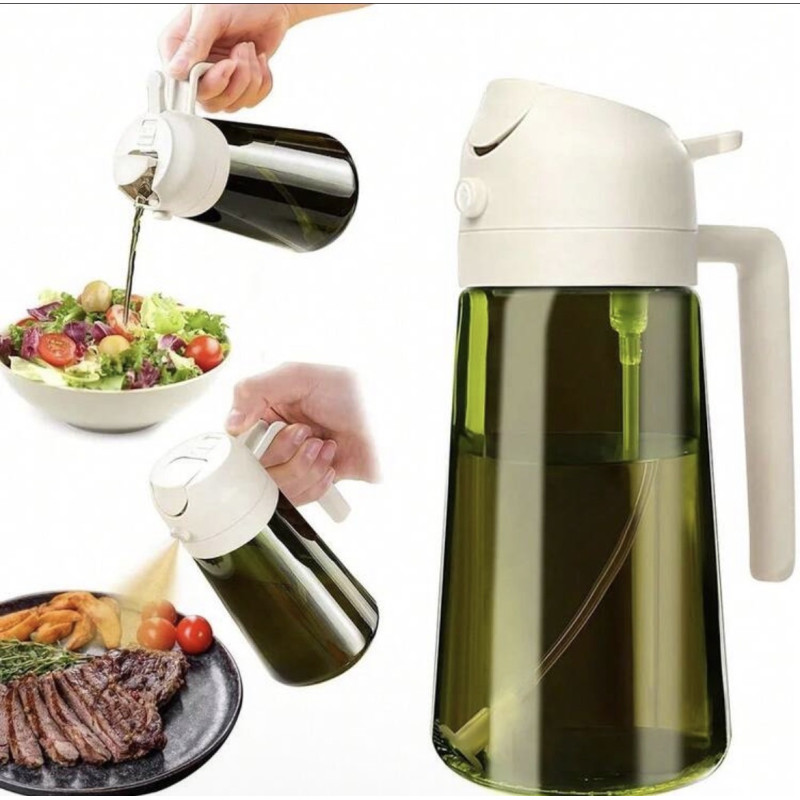 "NO BRAND" Olive Oil Dispenser with Auto Flip Cap (1 pc) - ขวดใส่น้ำมัน - สีเขียวมะกอก