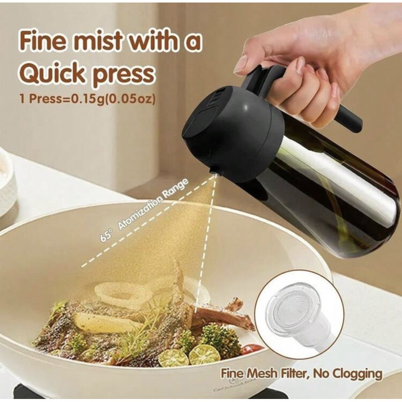 "NO BRAND" Olive Oil Dispenser with Auto Flip Cap (1 pc) - ขวดใส่น้ำมัน - สีเขียวมะกอก