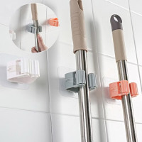 "NO BRAND" White Wall-Mount Mop & Broom Holders -  (1 pc)  "NO BRAND" White Wall-Mount Mop & Broom Holders -  (1 pc)