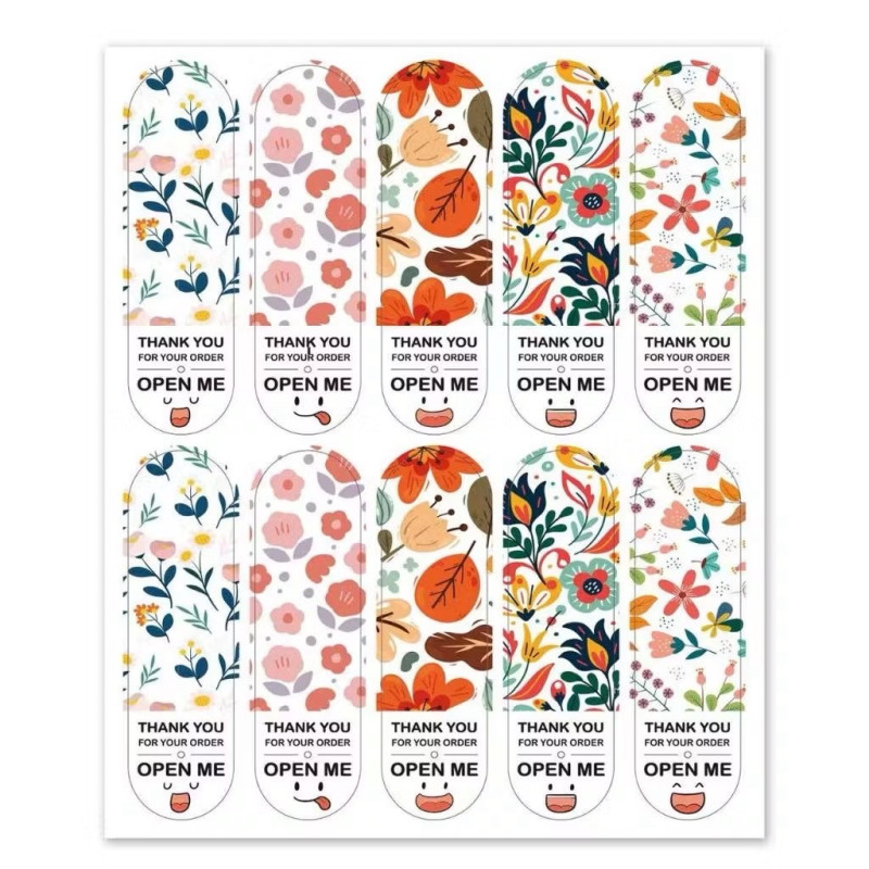 "BAKERY" Thank You Stickers 2x7 cm (100 pcs) - สติ๊กเกอร์ ขอบคุณ 