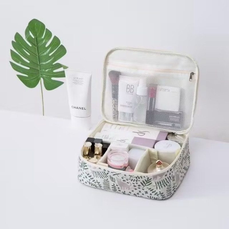 "NO BRAND" Cosmetic Bag (1 pc) - กระเป๋าเครื่องสำอางแบบแบ่งช่อง 