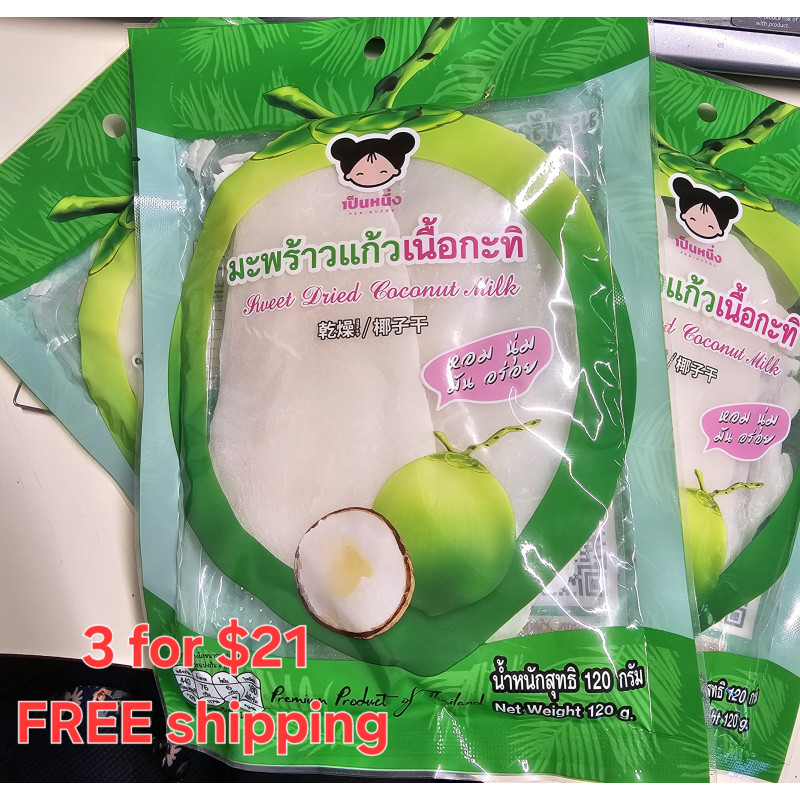 "PEN NUENG" Sweet Dried Coconut Milk (120 g. x 3) FREE Shipping