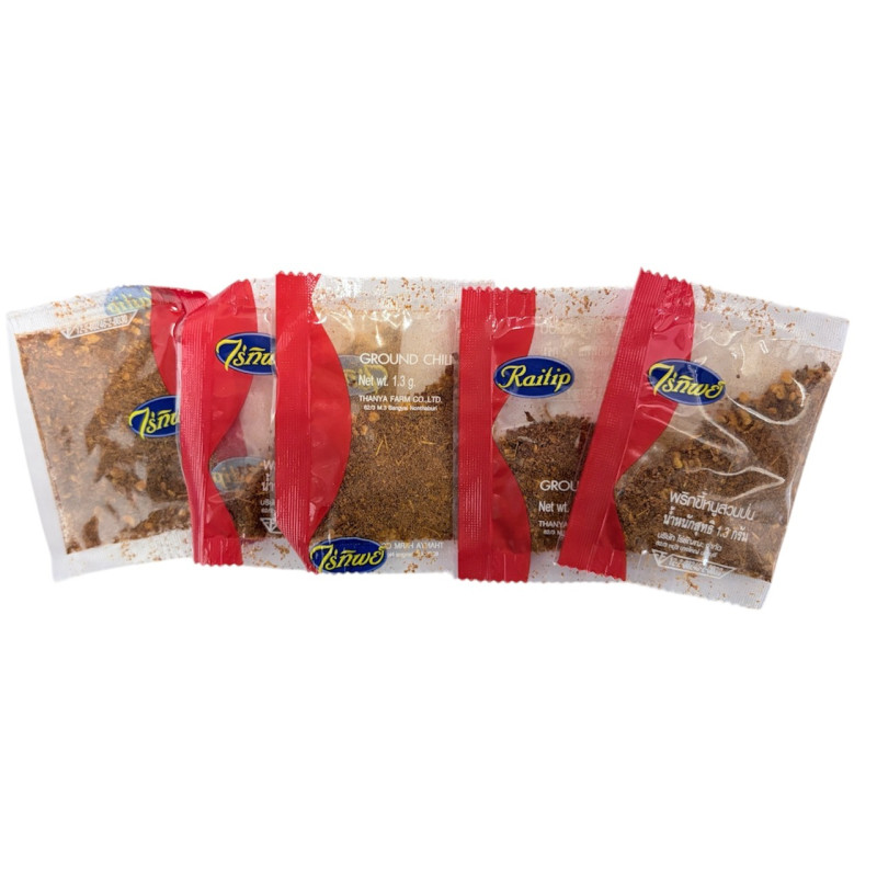 "RAI THIP" Ground Chilli (1.3 g x 5 sachet) - "ไร่ทิพย์" พริกขี้หนูสวนป่น