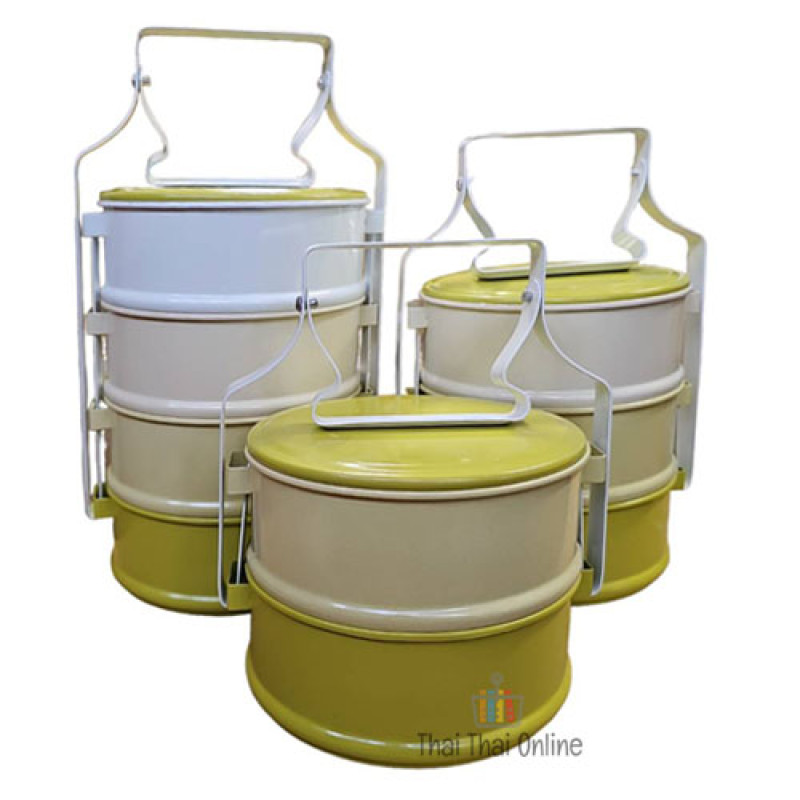 "Retro Pinto " Color Aluminum Thai Tiffin 14 cm. (1 set) - ปิ่นโต