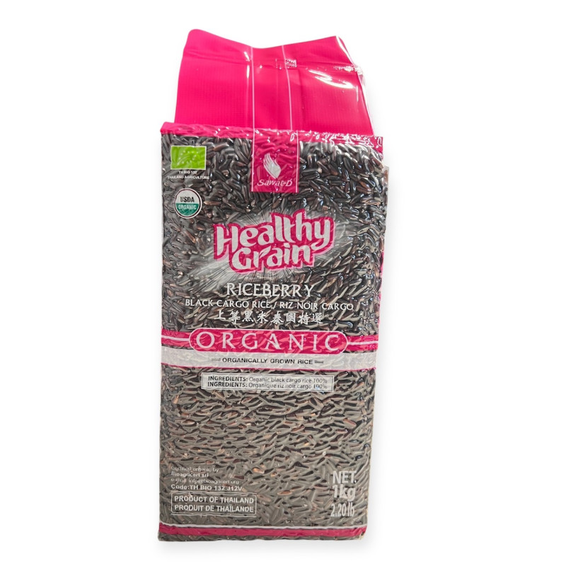 "SAWAT-D" Healthy Grain Black Cargo Riceberry - ORGANIC (1kg) - ข้าวไรซ์เบอร์รี่ ออร์แกนิค