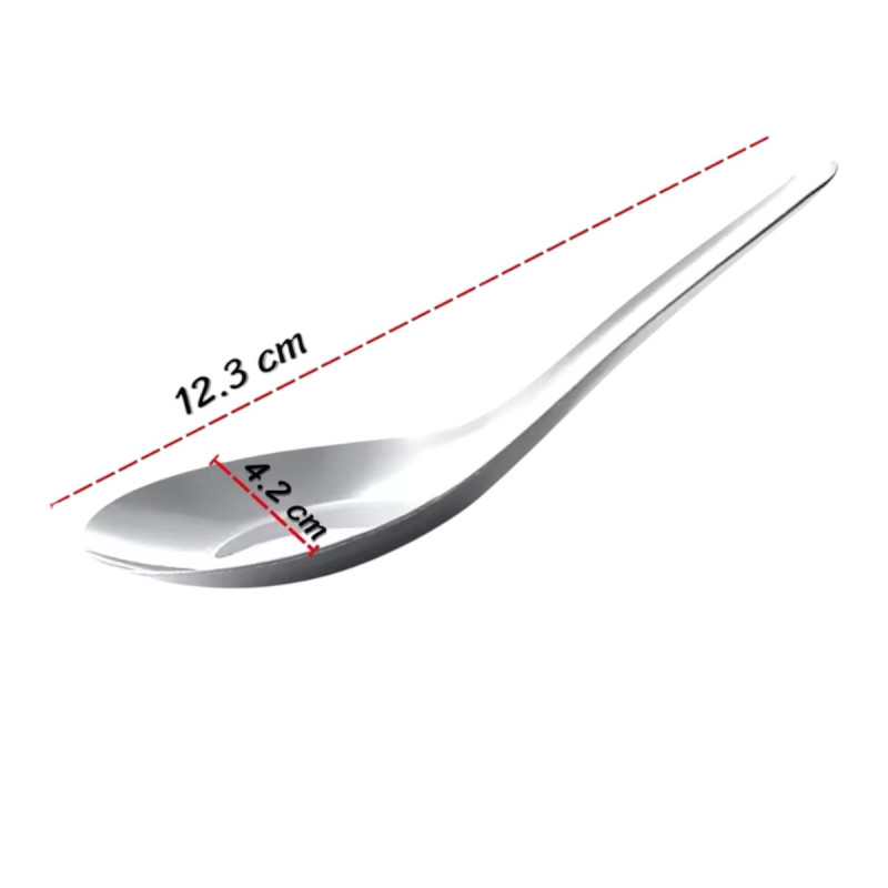 "SEAGULL" Stainless Steel Chinese Spoon ( 1 pack 12 pcs) - นกนางนวล - ช้อนจีนใหญ่