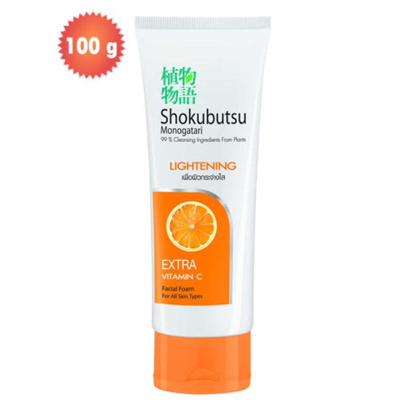 "SHOKUBUTSU Monogatari" Lightening Extra Vitamin C Facial Foam for All Skin Type (100 g.)