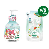 "SHOKUBUTSU Monogatari" Whipped Foaming Bath MONO LEAF (Bottle 450 ml + Refill 450 ml) -โชกุบุสซึ