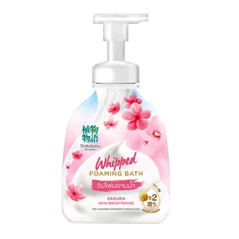 "SHOKUBUTSU Monogatari" Whipped Foaming Bath PINK SAKURA (Bottle 450 ml + Refill 450 ml) -โชกุบุสซึ "SHOKUBUTSU Monogatari" Whipped Foaming Bath PINK SAKURA (Bottle 450 ml + Refill 450 ml) -โชกุบุสซึ