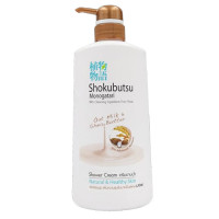 "SHOKUBUTSU Monogatari" Shower Cream OAT MILK & SHEA BUTTER (Pump Bottle 400 ml) - "โชกุบุสซึ โมโนกาตาริ" ครีมอาบน้ำ