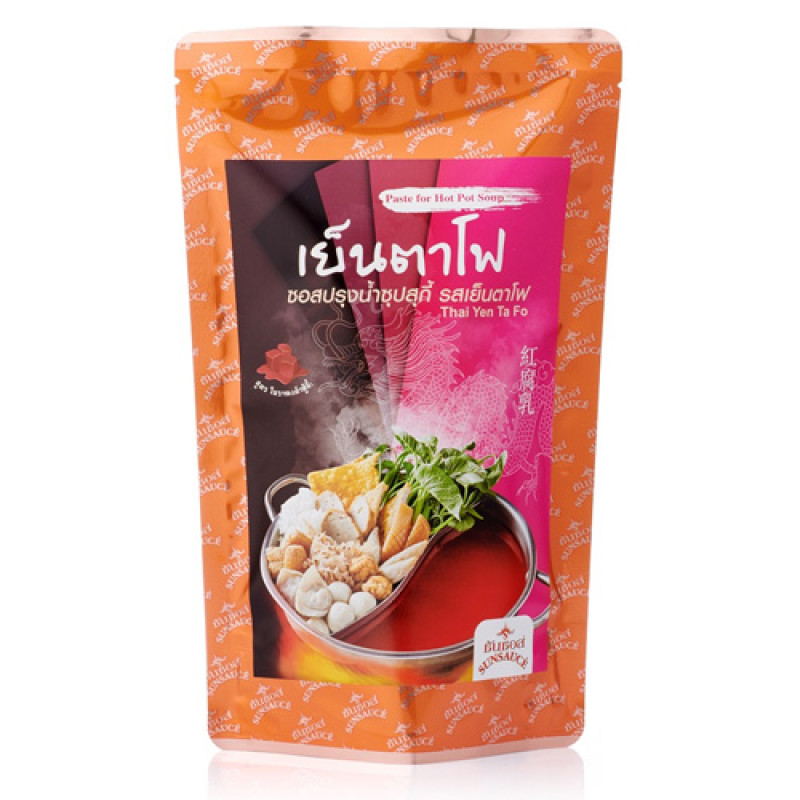 "SUN SAUCE" Yentafour Sauce, Instant Soup (500 grams) - เย็นตาโฟ