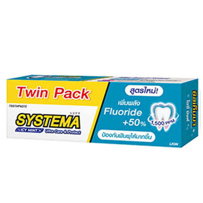 "SYSTEMA" Tooth Paste ULTRA CARE & PROTECT, Icy Mints (Twin Pack 140g x 2) - ซิสเท็มม่า ยาสีฟัน