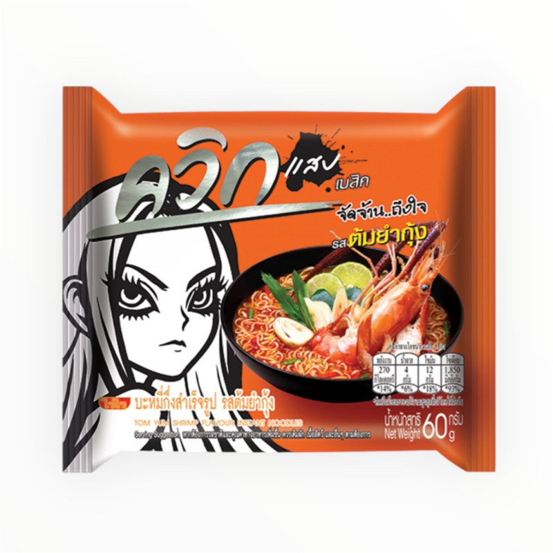 "WAI WAI" Instant Noodles Tom Yum Shrimp Flavour ( 60 grams) - ไวไว