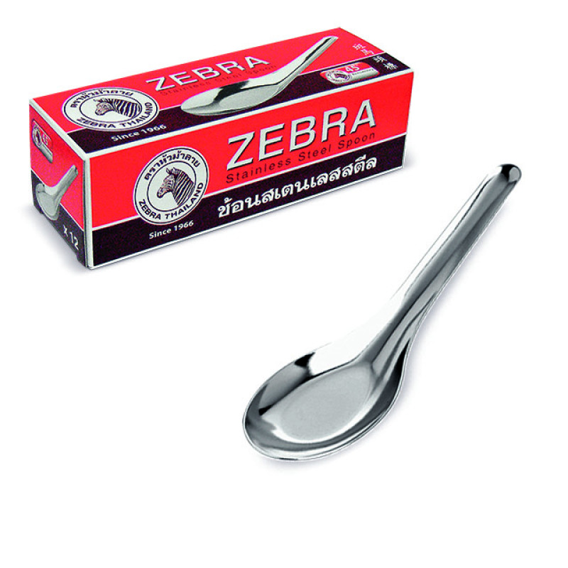 "ZEBRA" Stainless Steel Spoon - STANDARD size ( 1 box 12 pcs) - ม้าลาย ช้อน